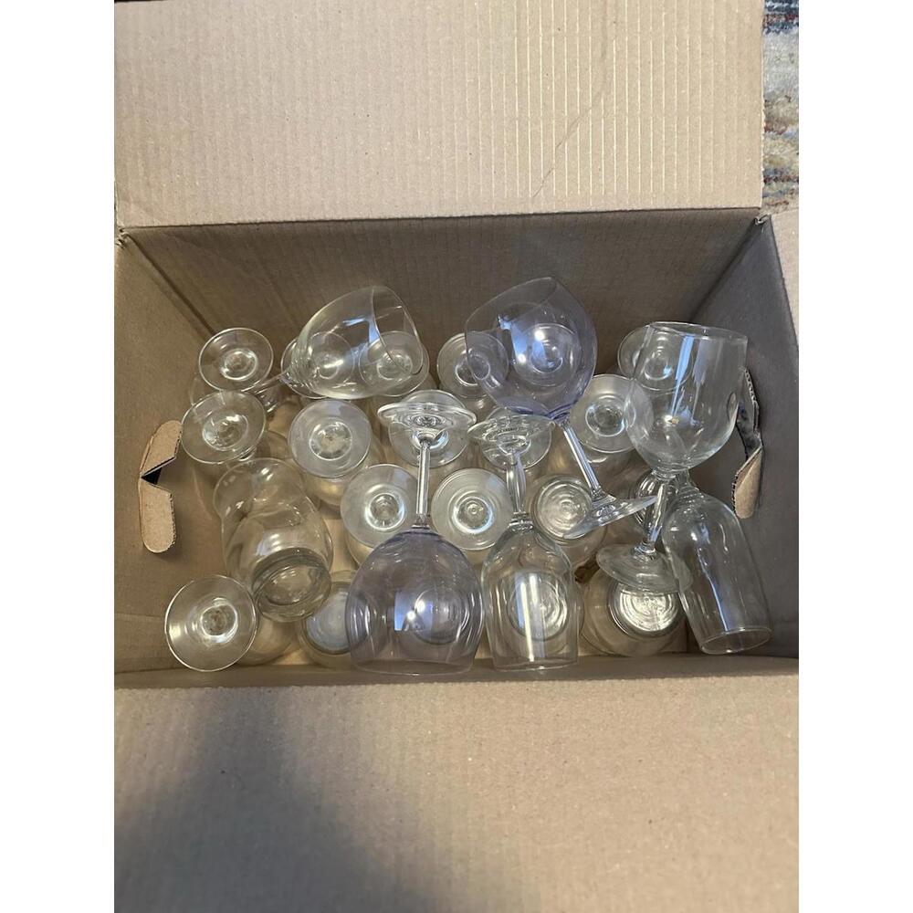 Lot Decorative Glasses Vintage Wine Glasses Mixed Lot  Clear Design